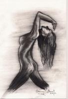 Nudes - Nude Leaning Back - Charcoal